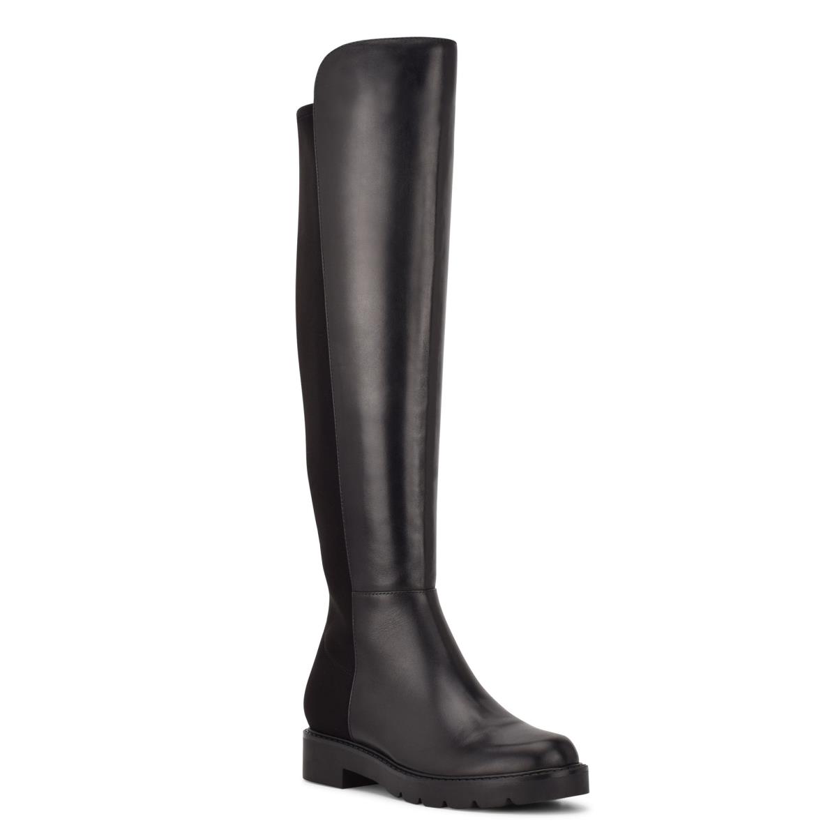 Nine West Tread Over The Knee Lug Sole Stiefel Damen Schwarz | 7018JBICM