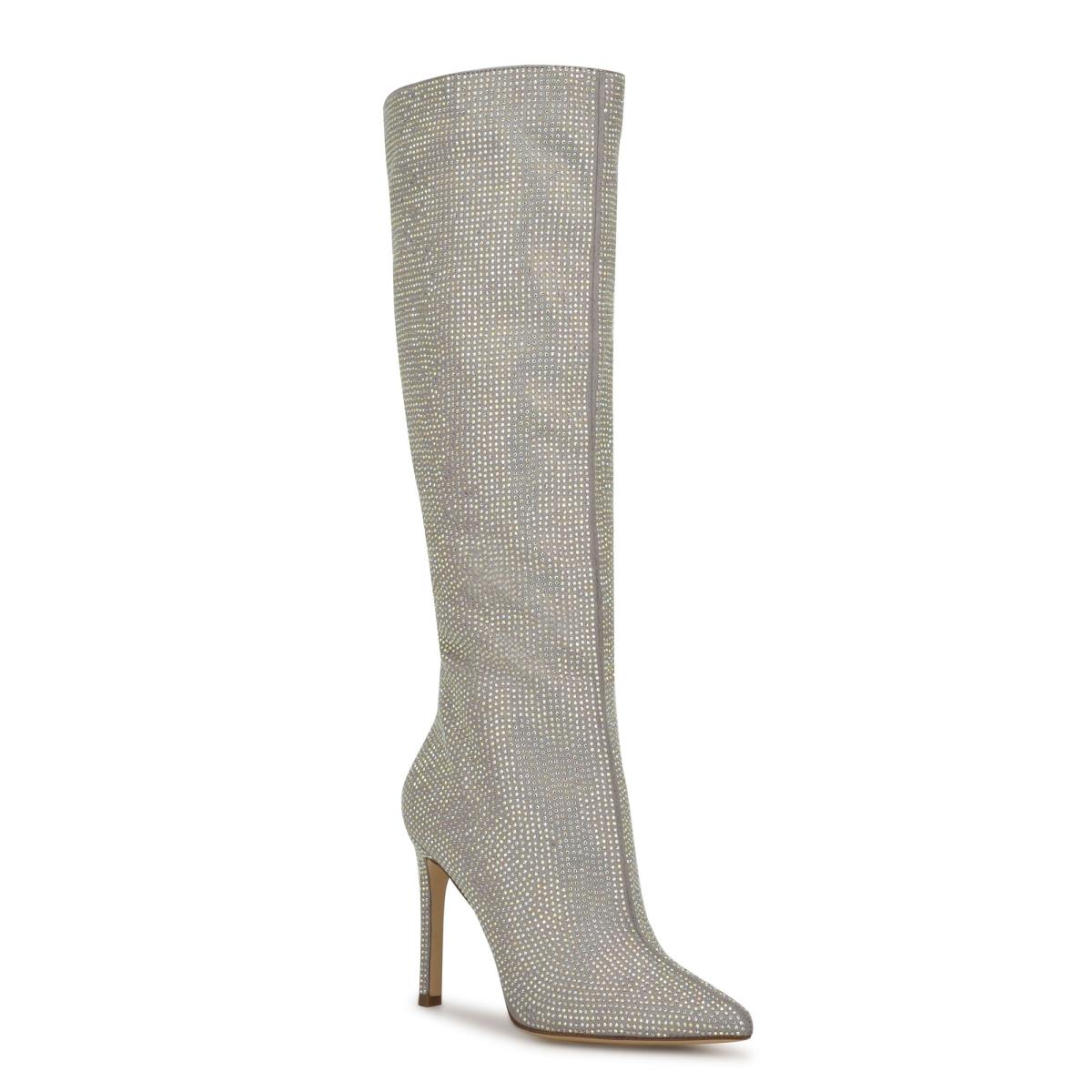 Nine West Tysh Rhinestone Kleid Stiefel Damen Silber | 4208JUPHE