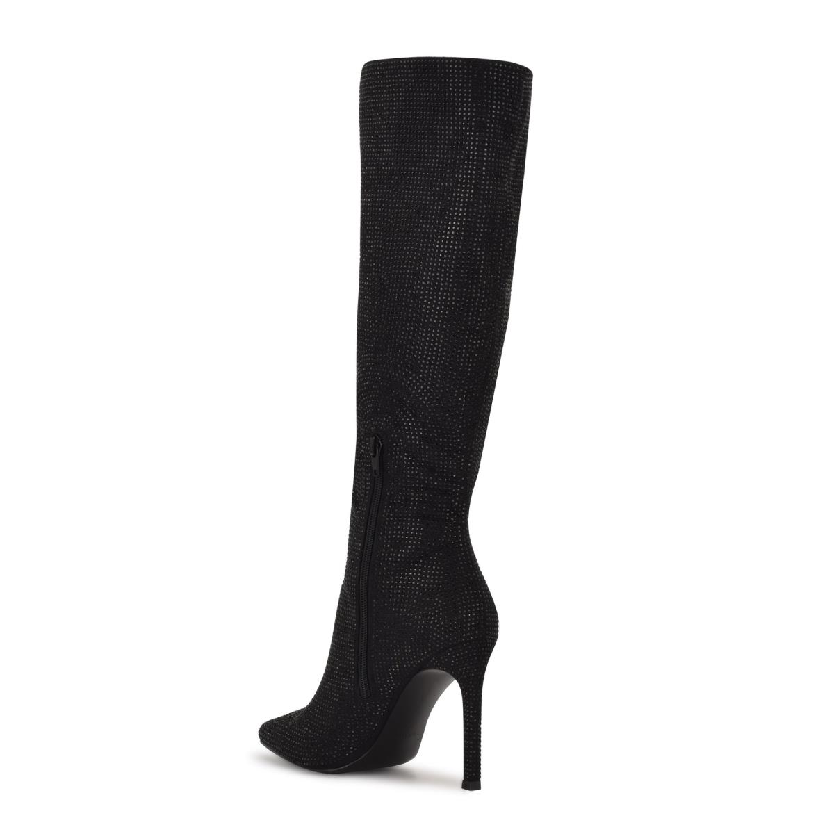 Nine West Tysh Rhinestone Kleid Stiefel Damen Schwarz | 9347LWGQC