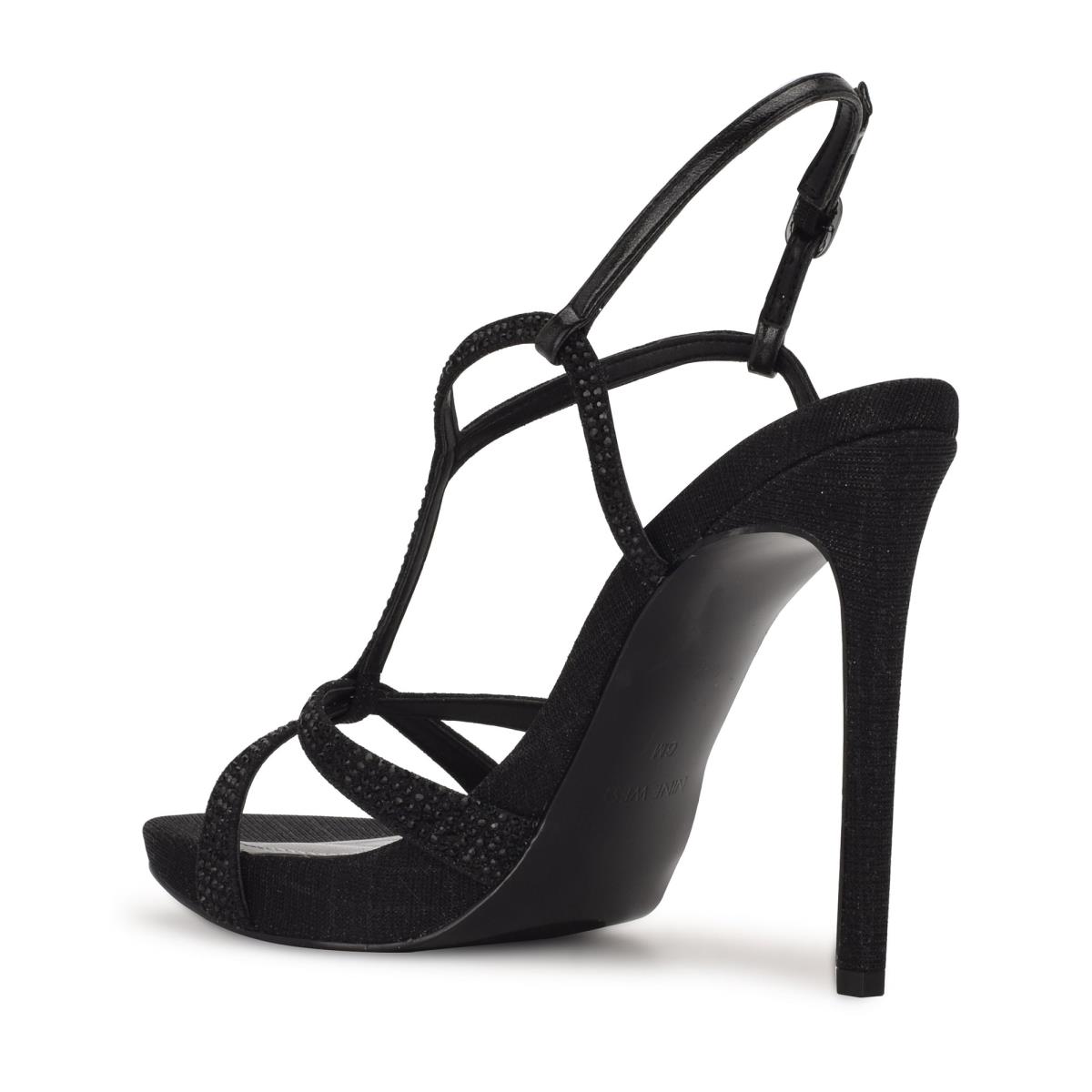 Nine West Ulliy Absatz Abendsandaletten Damen Schwarz | 0859KVJNU