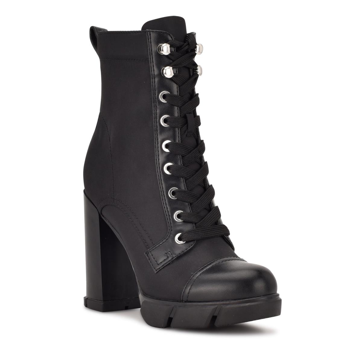 Nine West Vega Absatz Stiefeletten Damen Schwarz | 7602YAFJS