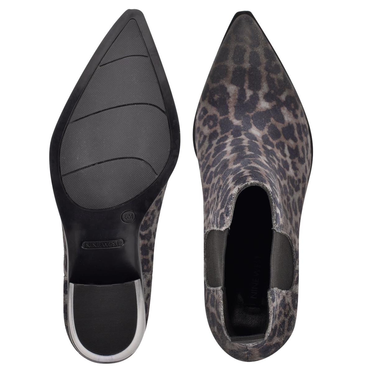 Nine West Wyllis Block Heel Stiefeletten Damen Grau Leopard | 0154PLCZQ