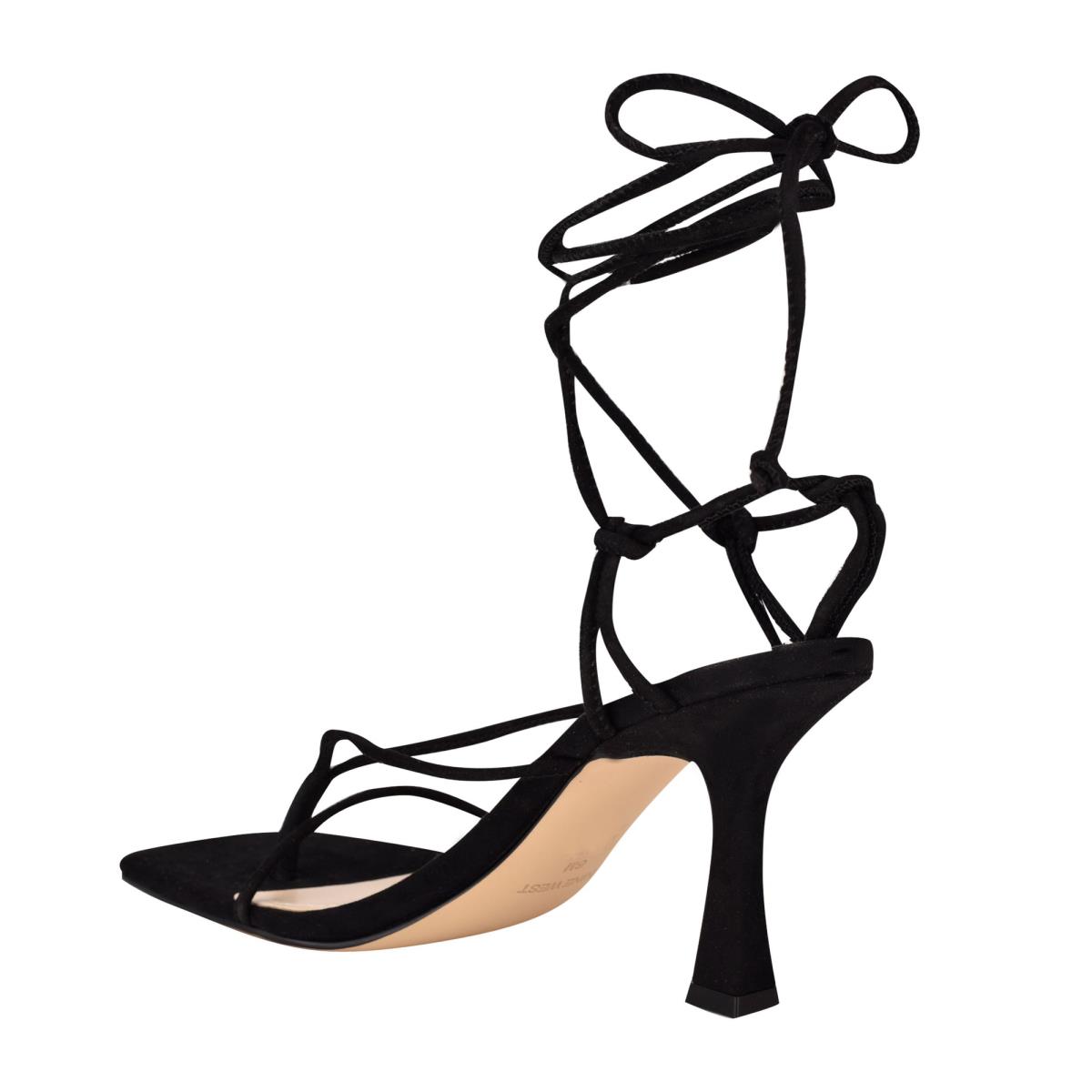 Nine West Yarin Ankle Wrap Sandalen Absatz Damen Schwarz | 9604AEFKI