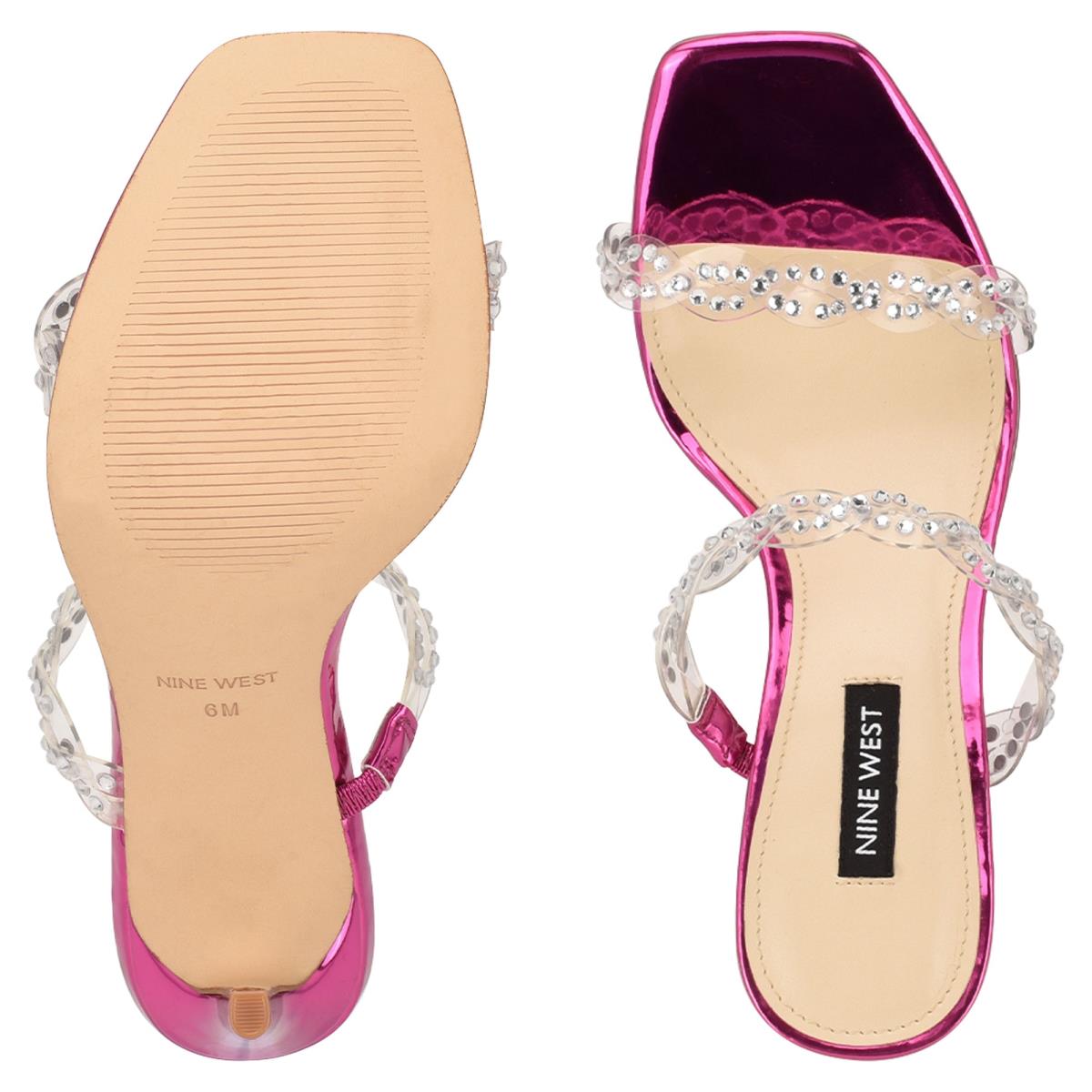 Nine West Ziggle Absatz Rutschen Sie Sandalen Damen Rosa | 9235BSLHI