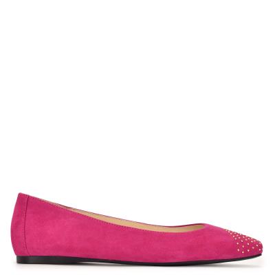 Nine West Aloha Studded Square-Kappe Ballerinas Damen Rosa | 7015FDHSQ