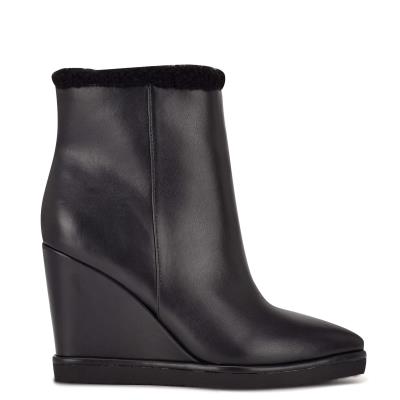 Nine West Apres Wedge Stiefeletten Damen Schwarz | 0312DYNLZ