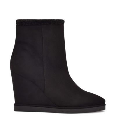 Nine West Apres Wedge Stiefeletten Damen Schwarz | 5417AHDTV