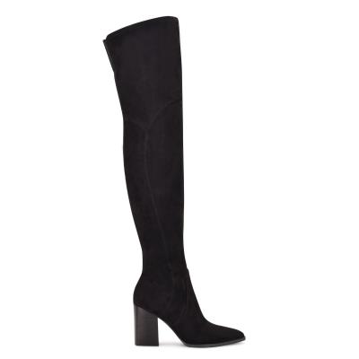 Nine West Barret Over The Knee Stiefel mit Absatz Damen Schwarz | 0192VQBPY