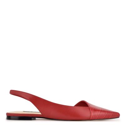 Nine West Beads Slingback Pointy Kappe Flats Damen Rot Rot | 1860IAWEB