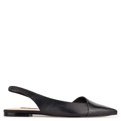 Nine West Beads Slingback Pointy Kappe Flats Damen Schwarz Schwarz | 3867AFCBD