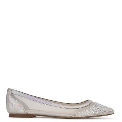 Nine West Bogus Pointy Kappe Ballerinas Damen Beige Silber | 4273XSQEL