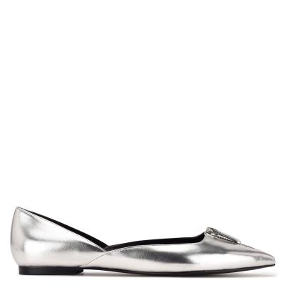 Nine West Brina Pointy Kappe Ballerinas Damen Silber | 5921BZLWI