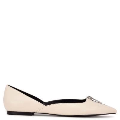 Nine West Brina Pointy Kappe Ballerinas Damen Weiß | 9184ENMAB