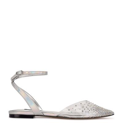 Nine West Briya Pointy Kappe Ballerinas Damen Silber | 6903SFUCZ