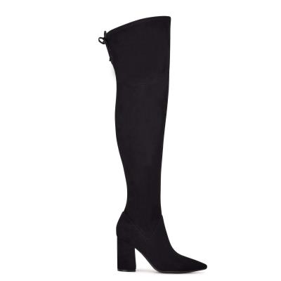 Nine West Ceeya 9x9 Over The Knee Stiefel mit Absatz Damen Schwarz | 2587HBMZQ