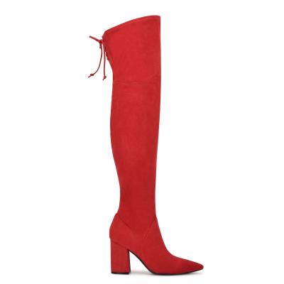 Nine West Ceeya 9x9 Over The Knee Stiefel mit Absatz Damen Rot | 5301UBFPI