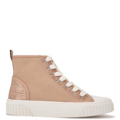 Nine West Dyiane High Top Sneakers Damen Koralle Braun | 6734TUEPS