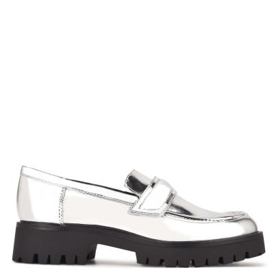 Nine West Garren Lug Sole Loafers Damen Silber | 0342ENXRC