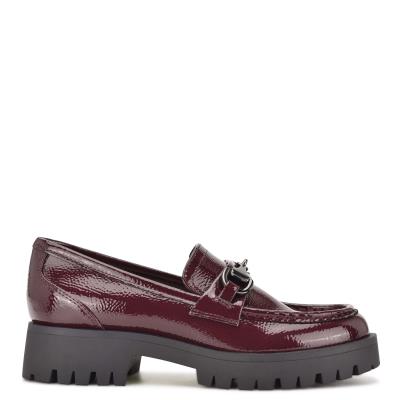 Nine West Gonehme Lug Sole Loafers Damen Rot | 2805WGNKD