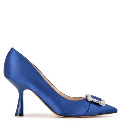 Nine West Helyn Pointy Kappe Pumps Damen Blau | 6982VYEOL