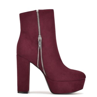 Nine West Kerri Plattform Stiefeletten Damen Bordeaux | 3905GZMAQ