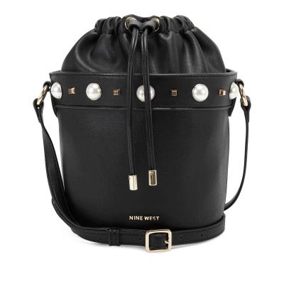 Nine West Laylin Drawstring Bucket crossbody taschen Damen Schwarz | 5631UKBYM