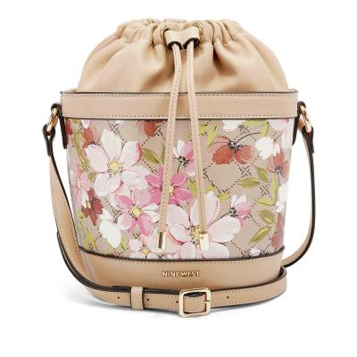 Nine West Laylin Drawstring Bucket crossbody taschen Damen Blumen | 7953DGFTO