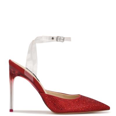 Nine West Sparkel Ankle Riemen Pumps Damen Rot | 4596ZQPTM