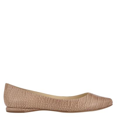 Nine West Speakup Almond Kappe Ballerinas Damen Aprikose Schlangenoptik | 1275JXRGA