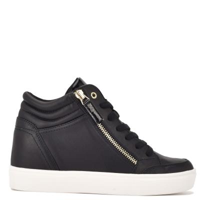 Nine West Tons High Top Hidden Wedge Sneakers Sneakers Damen Schwarz | 2530AWMNE