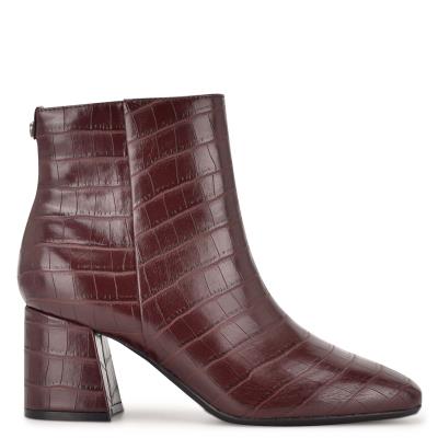 Nine West Vivy 9x9 Absatz Stiefeletten Damen Bordeaux | 6245UBDYL